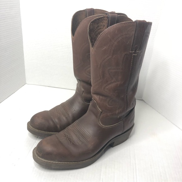 Durango Boots Mens size 8.5 Brown Leather Rounded Toe Cowboy